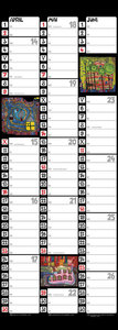 Hundertwasser Streifenkalender Art 2023