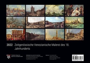 Zeitgenössische Venezianische Malerei des 18. Jahrhunderts 2022 - Black Edition - Timokrates Kalender, Wandkalender, Bildkalender - DIN A4 (ca. 30 x 21 cm)