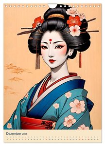 Japanische Geishas (Wandkalender 2025 DIN A4 hoch), CALVENDO Monatskalender
