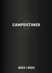 Campustimer Black - A6 Semester-Planer - Studenten-Kalender 2023/2024 - Notiz-Buch - schwarz - Weekly - Alpha Edition
