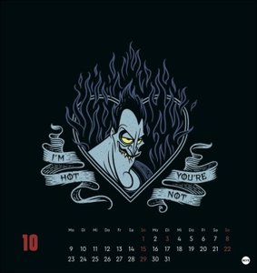 Disney Villains Postkartenkalender 2023. Die Bösewichte der Disneyfilme in einem kleinen Kalender. Tischkalender mit den gemeinen Widersachern zum Sammeln und Verschicken.