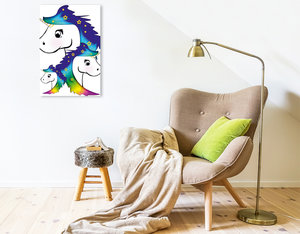 Premium Textil-Leinwand 50 cm x 75 cm hoch Ein Motiv aus dem Kalender Kinderbilder mit lustigen Tiermotiven