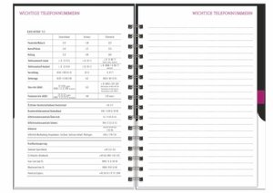 Familienplaner Buch A5 Amore 2024. Praktischer Buchkalender mit Gummiband und Stiftehalter. Stylischer Familien-Kalender mit 5 Spalten. Terminkalender 2024.