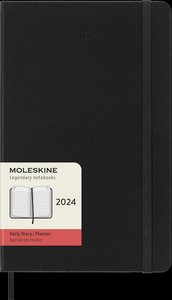 Moleskine 12 Monate Tageskalender 2024, Large/A5, Schwarz