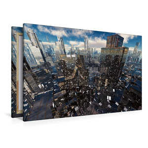 Premium Textil-Leinwand 120 cm x 80 cm quer CITY OF IMAGINATION