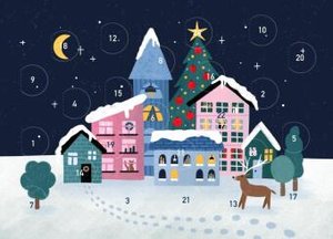Mini-Adventskalender mit Umschlag zum Verschicken mit winterlichen Motiven - WWS