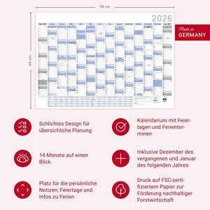Wandplaner Neutral 2026