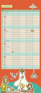 Schule der magischen Tiere Familienkalender 2025 - Wandkalender - Familienplaner mit 5 Spalten - Format 22 x 49,5 cm