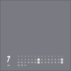 Bastelkalender 2024 anthrazit klein. Blanko-Kalender zum Basteln mit extra Titelblatt für eine persönliche Gestaltung. Foto- und Bastelkalender 2024.