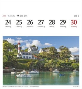 Bretagne & Normandie Sehnsuchtskalender 2024. 53 Postkarten in einem Wochenkalender mit Urlaubsflair. Foto-Tischkalender für einen Hauch Frankreich im Alltag. Auch zum Aufhängen