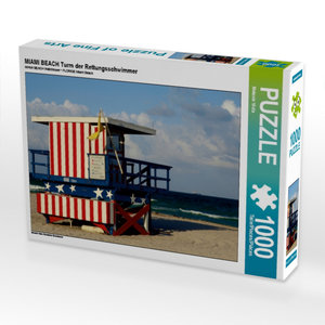 CALVENDO Puzzle MIAMI BEACH Turm der Rettungsschwimmer 1000 Teile Puzzle quer