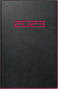 Wochenkalender Modell partner/Industrie I, 2023, PU-Einband, flexibel schwarz mit Neonkante rot