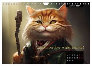 Katzen können alles, außer traurig. (Wandkalender 2024 DIN A4 quer), CALVENDO Monatskalender