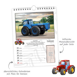 Trötsch Wochenkalender zum Hängen DDR Traktoren 2024
