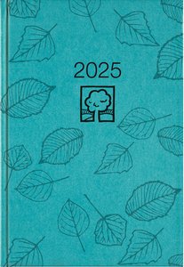 Wochenbuch türkis 2025 - Bürokalender 14,6x21 cm - 1 Woche auf 2 Seiten - 128 Seiten - mit Eckperforation - Notizbuch - Blauer Engel - 766-0717