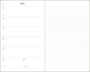 Kombitimer 2024 mittel. Schwarzer Terminkalender 2024. Buch-Kalender mit Lesebändchen und Gummiband. Taschenkalender zum Planen von Terminen.