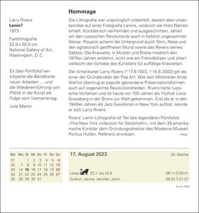 Kunst Tagesabreißkalender 2023. Kunstvoller Tageskalender 2023 zum Abreißen. Kultur-Kalender mit hochkarätigen Kunstwerken aus Galerien und Museen aller Welt.