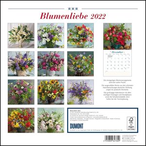 Blumenliebe 2022 – Broschürenkalender – Mit Gedichten – Format 30 x 30 cm