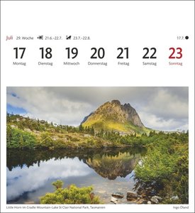 Australien Sehnsuchtskalender 2023. Kleiner Kalender mit Urlaubsfeeling: 53 Postkarten mit Fotos der australischen Landschaft in einem Tischkalender.