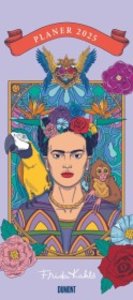 Frida Kahlo 2025 – Planer mit variabler Spaltenzahl –  Florales Design – Format 22 x 49,5 cm
