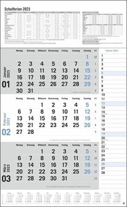 3-Monats-Planer 2023 mit Klappfälzel für Ferientermine. Praktischer Wandplaner mit Datumsschieber. Büro-Kalender mit Notizspalte und Jahresübersicht. Wandkalender 2023
