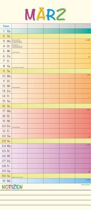 Regenbogen 2025 Familienplaner - Terminkalender - Familienkalender - 19,5x45