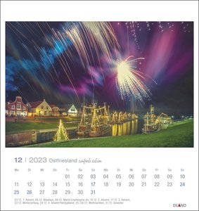 Ostfriesland einfach schön Postkartenkalender 2023. Schafe, Leuchttürme und Meer: Urlaubsfeeling in einem kleinen Kalender zum Aufstellen. Ostfriesland in einem Postkarten-Fotokalender.