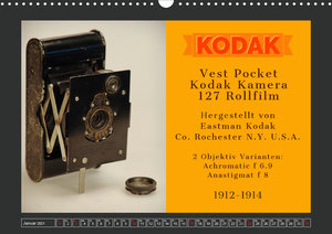 KODAK Antike Kameras 1912 - 1968 (Wandkalender 2021 DIN A3 quer)