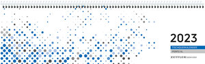 Tischquerkalender Perfo XL blau 2023 - 36,2x10,6 cm - 1 Woche auf 2 Seiten - Stundeneinteilung 7 - 20 Uhr - jeder Tag einzeln abtrennbar - 136-0015