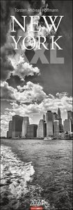 New York XXL Kalender 2024. Reise-Kalender mit 12 atemberaubenden Fotografien gigantischer Häuserschluchten und Wolkenkratzer. Langer Wandkalender 2024 XXL. 34x98 cm. Hochformat
