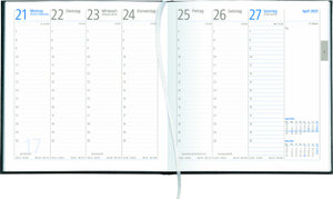 Wochenbuch Sekretär 2025 - Bürokalender 20x21 cm - Farbe: anthrazit - 1 Woche auf 2 Seiten - Buchkalender - 786-0021