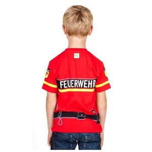 Kids Shirt Kinder Feuerwehr T-Shirt rot Uniform - Gr. 116