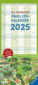 Ali Mitgutsch Familienkalender 2025 – Wandkalender – Familienplaner mit 5 Spalten – Format 22 x 49,5 cm