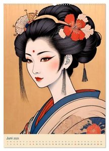 Japanische Geishas (Wandkalender 2025 DIN A2 hoch), CALVENDO Monatskalender