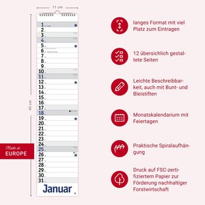 Langplaner, blau 2026