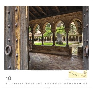 Auf dem Jakobsweg Kalender 2023. Der berühmte Pilgerweg festgehalten in einem großen Wandkalender. Beeindruckende Fotos im großen Jahres-Wandkalender 2023.