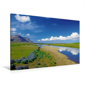 Premium Textil-Leinwand 120 cm x 80 cm quer Stille Flußlandschaft im Westen von Island