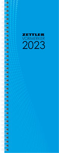 Vormerkbuch blau 2023 - Bürokalender 10,5x29,7 cm - 1 Woche auf 2 Seiten - mit Ringbindung - robuster Kartoneinband - Tischkalender - 709-0015