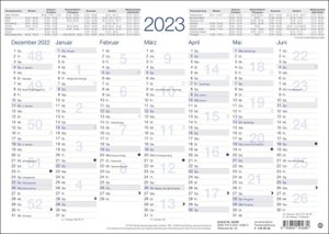 Tafelkalender A4 2023. Praktischer Jahresplaner für den Schreibtisch oder an der Wand. Terminkalender mit Vorder- und Rückseite. Jahreskalender zum Eintragen