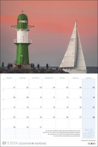 Leuchten des Nordens Mini-Broschurkalender 2024. Foto-Wandkalender mit Leuchtturmaufnahmen und Platz für Notizen. Kalender, Terminplaner und Blickfang.