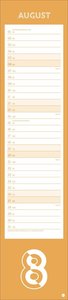 Neon Orange Langplaner 2023. Kalender in leuchtender Neonfarbe - nie mehr einen Termin übersehen mit diesem auffälligen Streifenkalender für Büro und zu Hause.