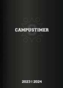 Campustimer Black - A5 Semester-Planer - Studenten-Kalender 2023/2024 - Notiz-Buch - schwarz - Weekly - Alpha Edition