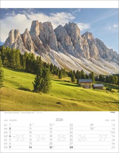 Weltnaturerbe Dolomiten Kalender 2026