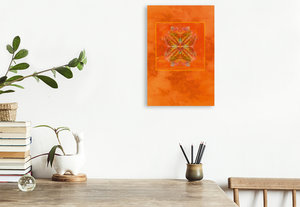 Premium Textil-Leinwand 30 cm x 45 cm hoch Ornament \" Feuer \"
