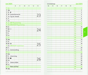 Taschenplaner Recycling 2025 - Bürokalender 8,8x15,2 cm - 1 Monat auf 2 Seiten - separates Adressheft - faltbar - Notizheft - Blauer Engel - 520-0700