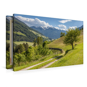 Premium Textil-Leinwand 90 cm x 60 cm quer Ahrntaler Sonnenweg bei St. Johann in Südtirol, Italien