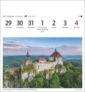 Bayern Sehnsuchtskalender 2024. Eine Rundreise durch bayrische Idylle. 53 Postkarten in einem Foto-Kalender zum Aufstellen oder Aufhängen. Postkarten-Kalender Bayern