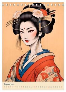 Japanische Geishas (Tischkalender 2025 DIN A5 hoch), CALVENDO Monatskalender
