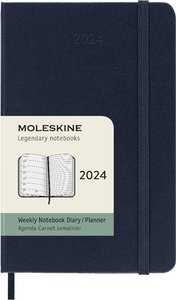 Moleskine 12 Monate Wochen Notizkalender 2024, Pocket/A6, Saphir