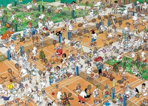 Jumbo 17076 - Der Tennisplatz, 1000 Teile Puzzle